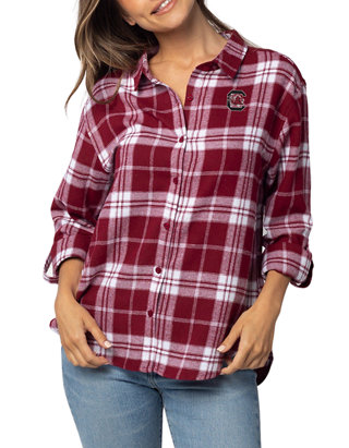 UG Apparel NCAA Womens Striped Button Up Shirt
