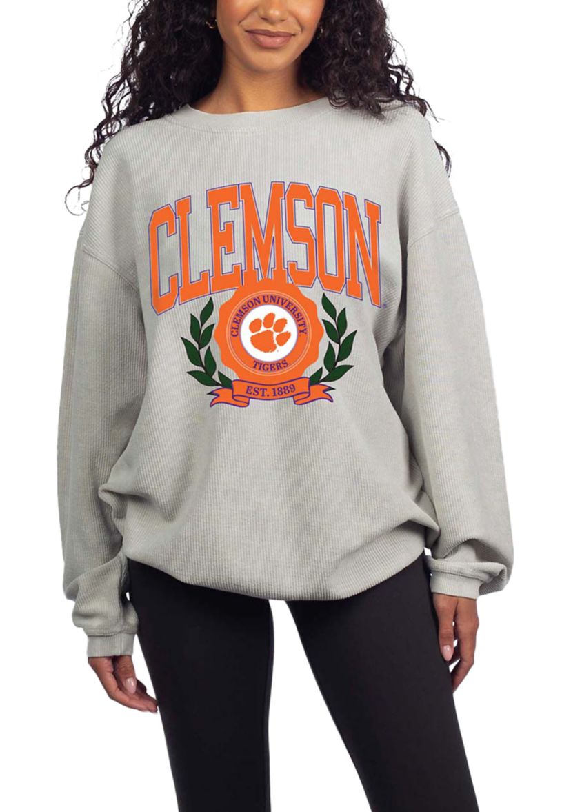 NCAA Clemson Tigers Drop Shoulder Graphic Crew Pullover
