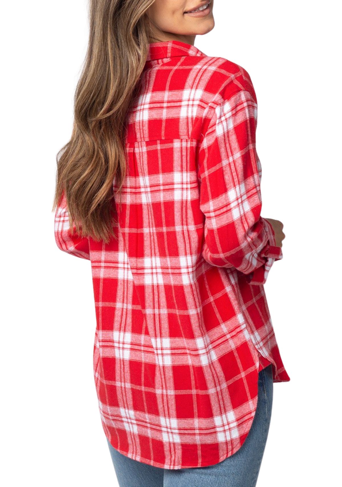 Plus Size NCAA Georgia Bulldogs Boyfriend Plaid Shirt