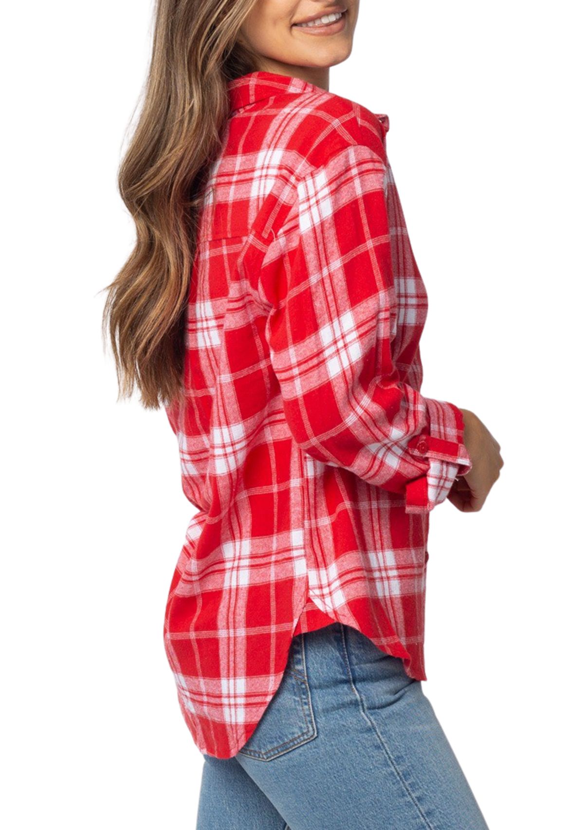 Plus Size NCAA Georgia Bulldogs Boyfriend Plaid Shirt