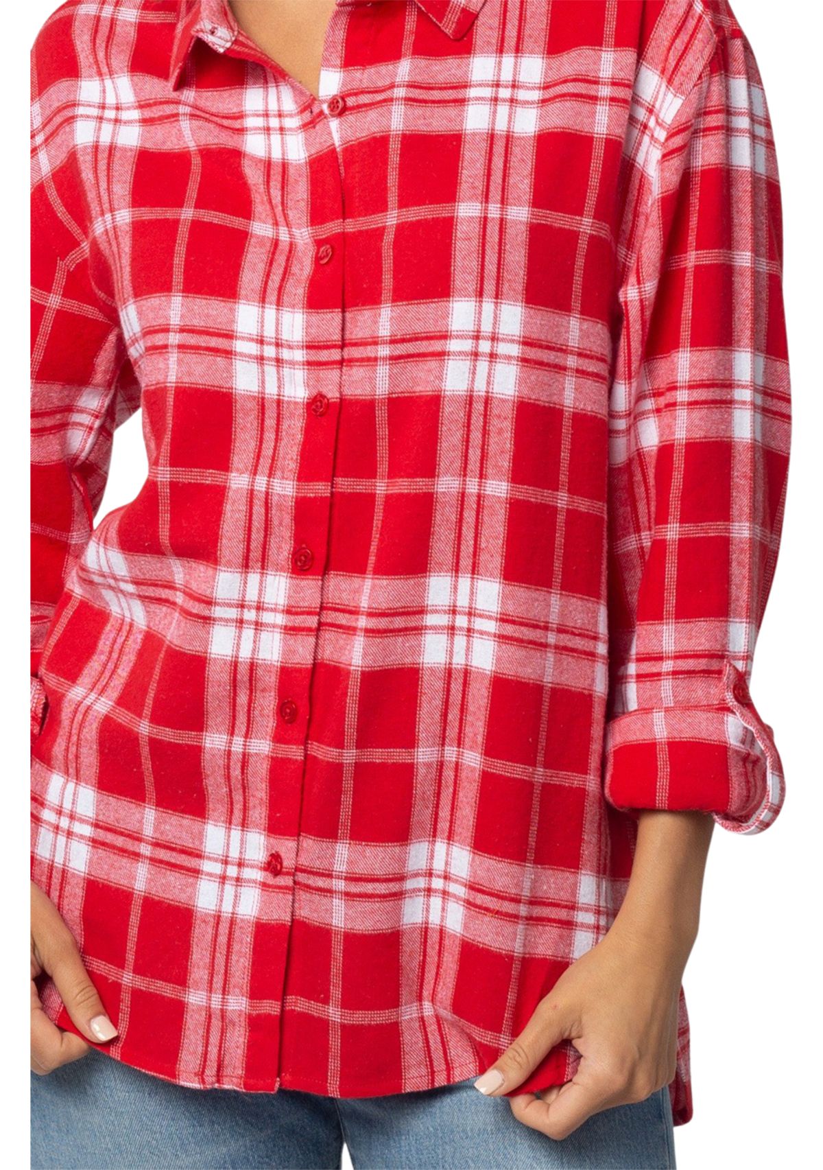 Plus Size NCAA Georgia Bulldogs Boyfriend Plaid Shirt