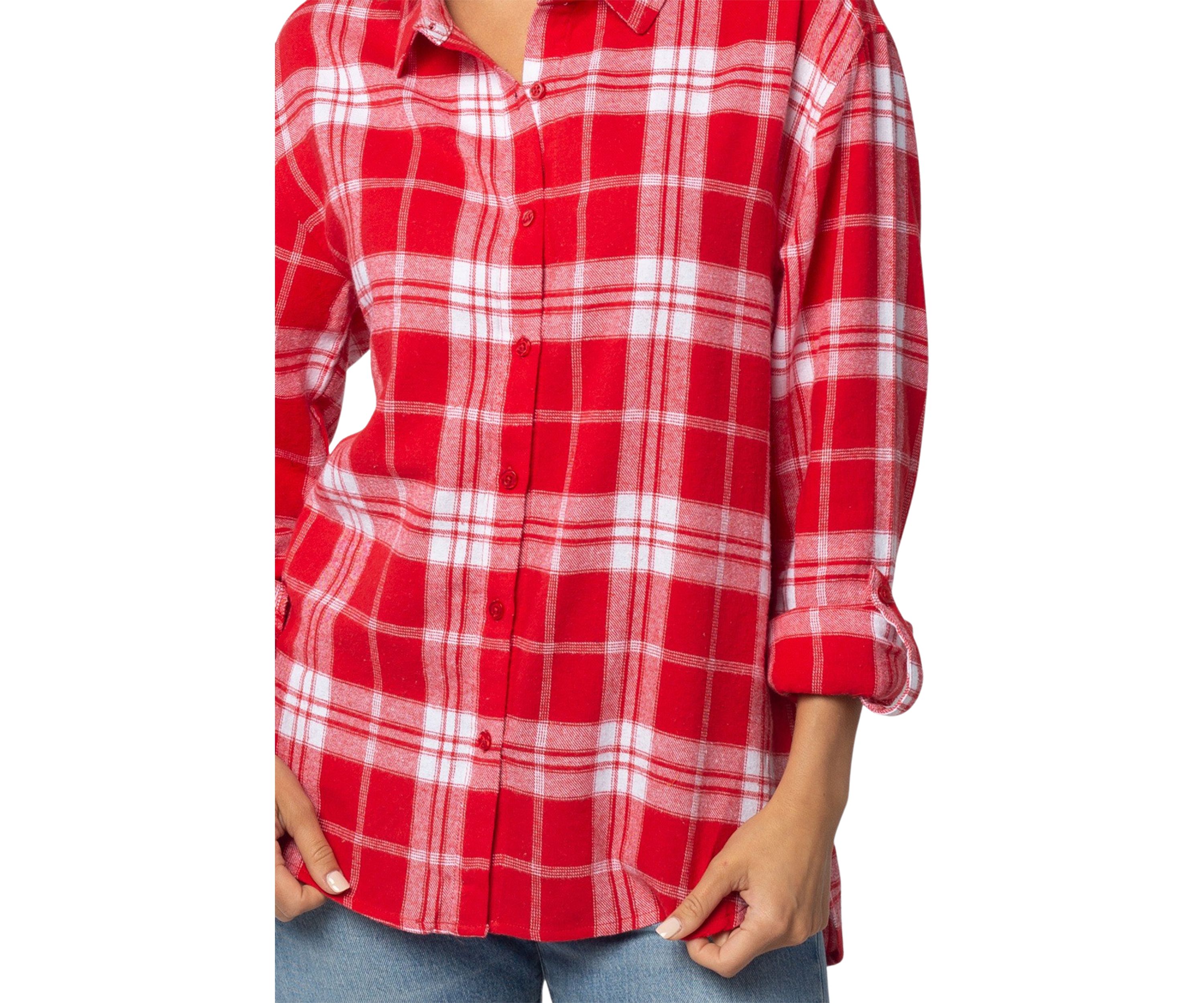 Plus Size NCAA Georgia Bulldogs Boyfriend Plaid Shirt