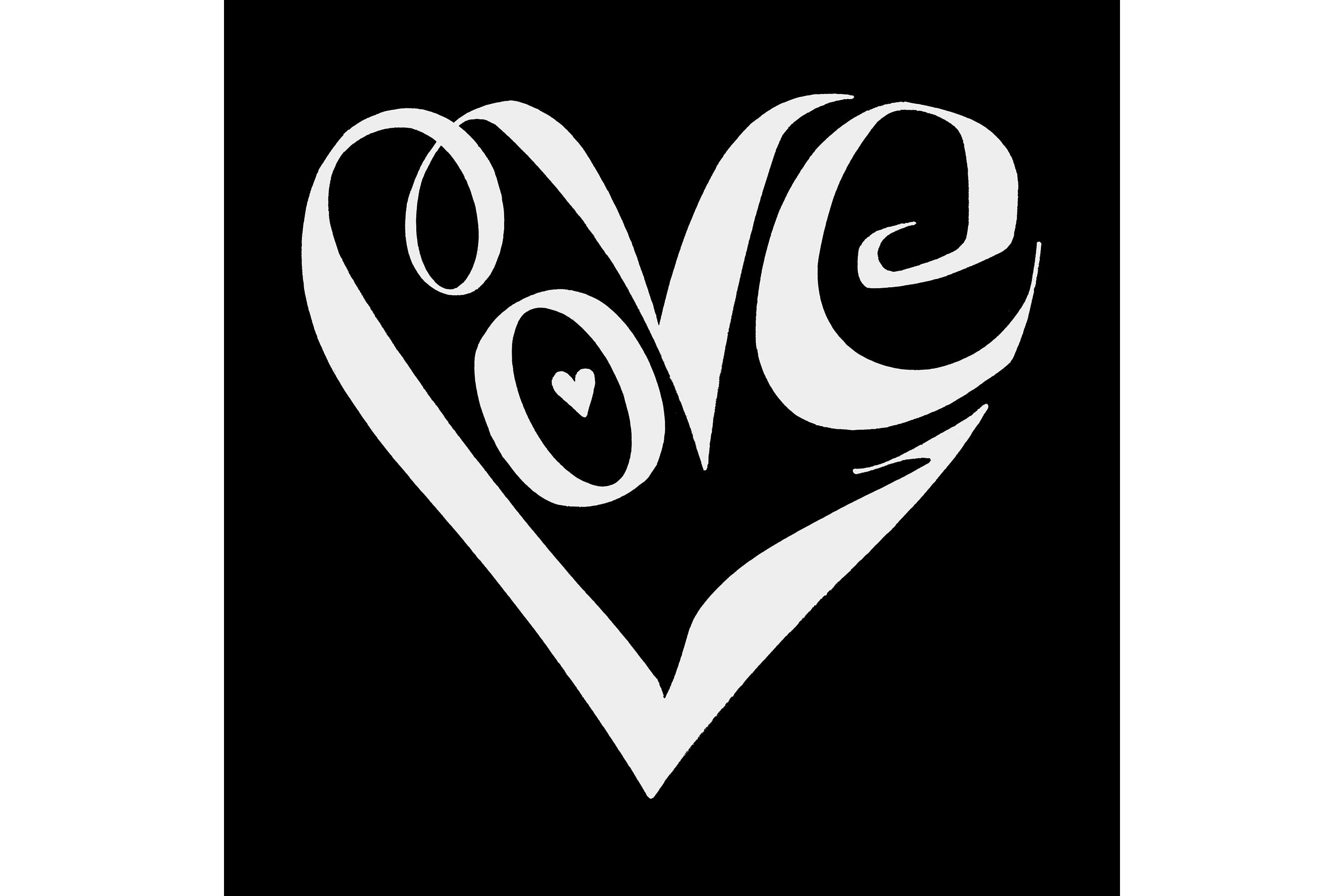 Script Heart - Womens Word Art T-Shirt