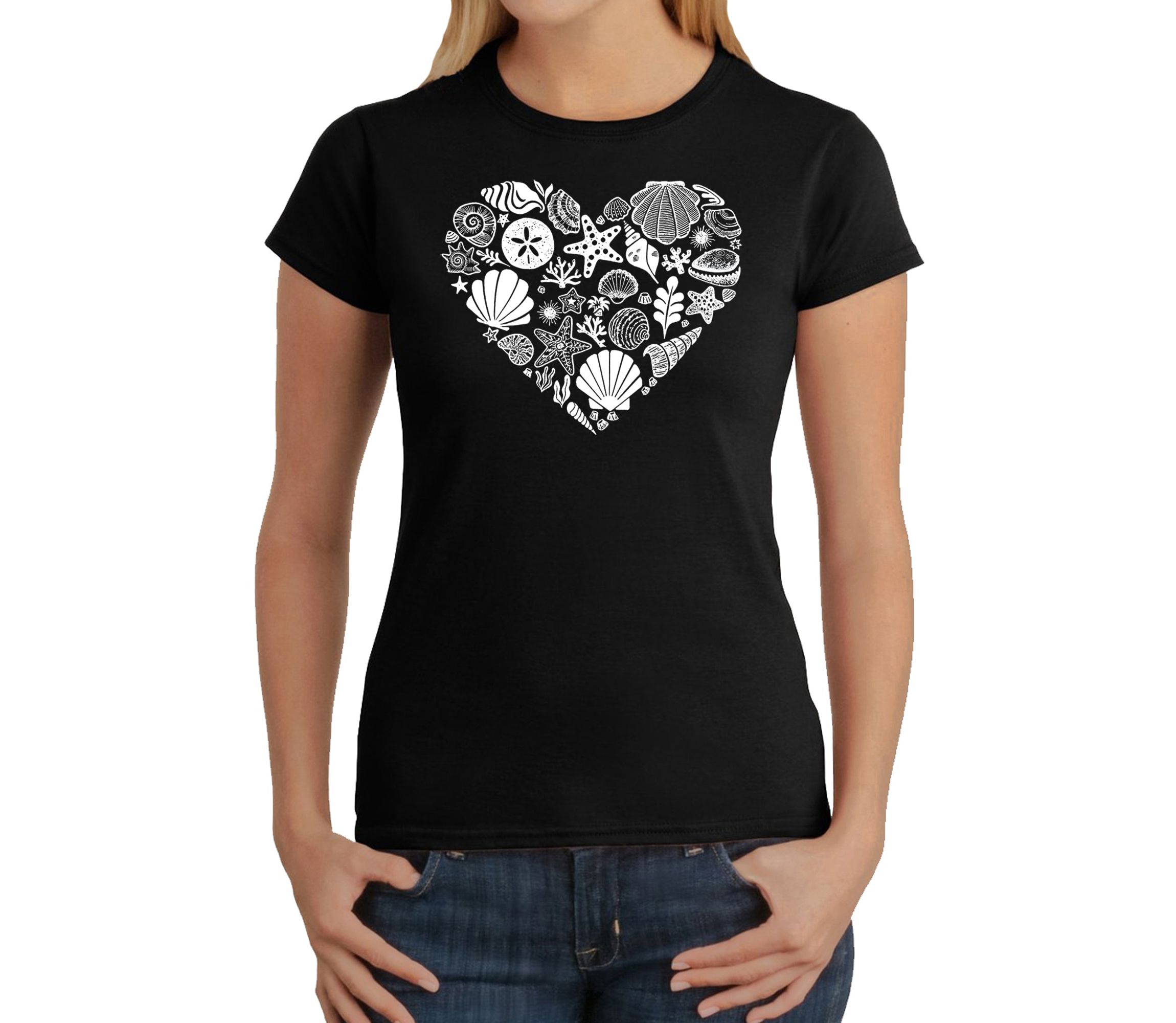 Sea Shells - Womens Word Art T-Shirt