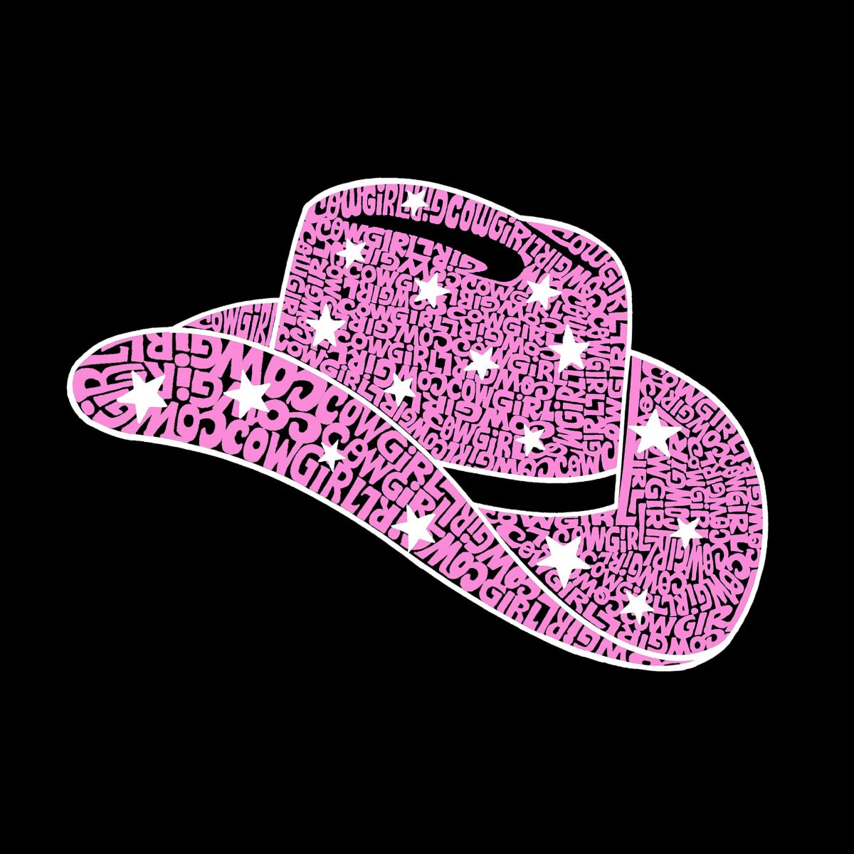 Cowgirl Hat - Womens Word Art T-Shirt