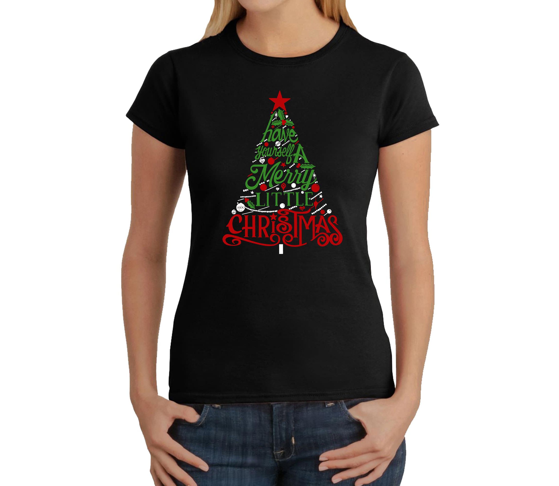 Have Yourself a Merry Little Christmas - Womens Word Art T-Shirt
