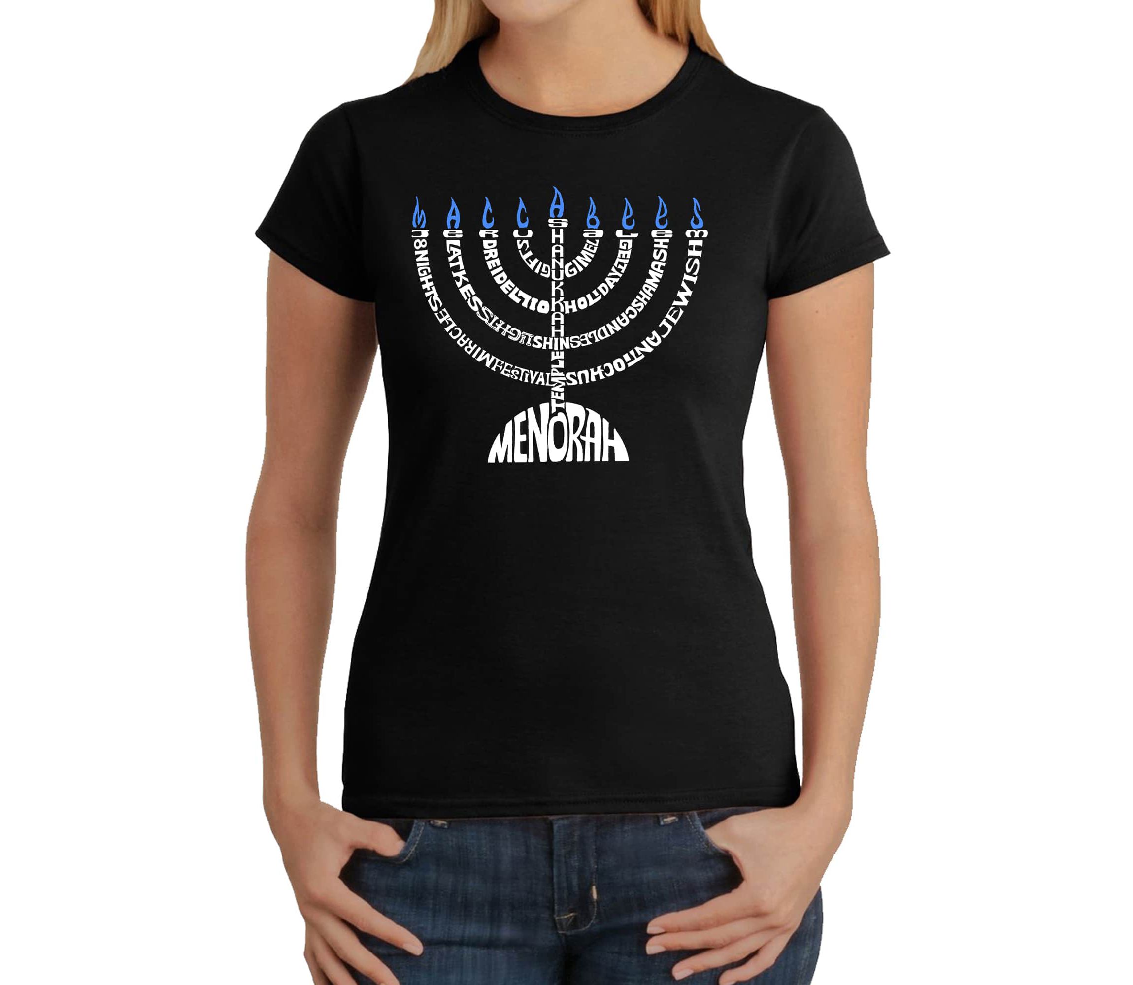 Menorah - Womens Word Art T-Shirt