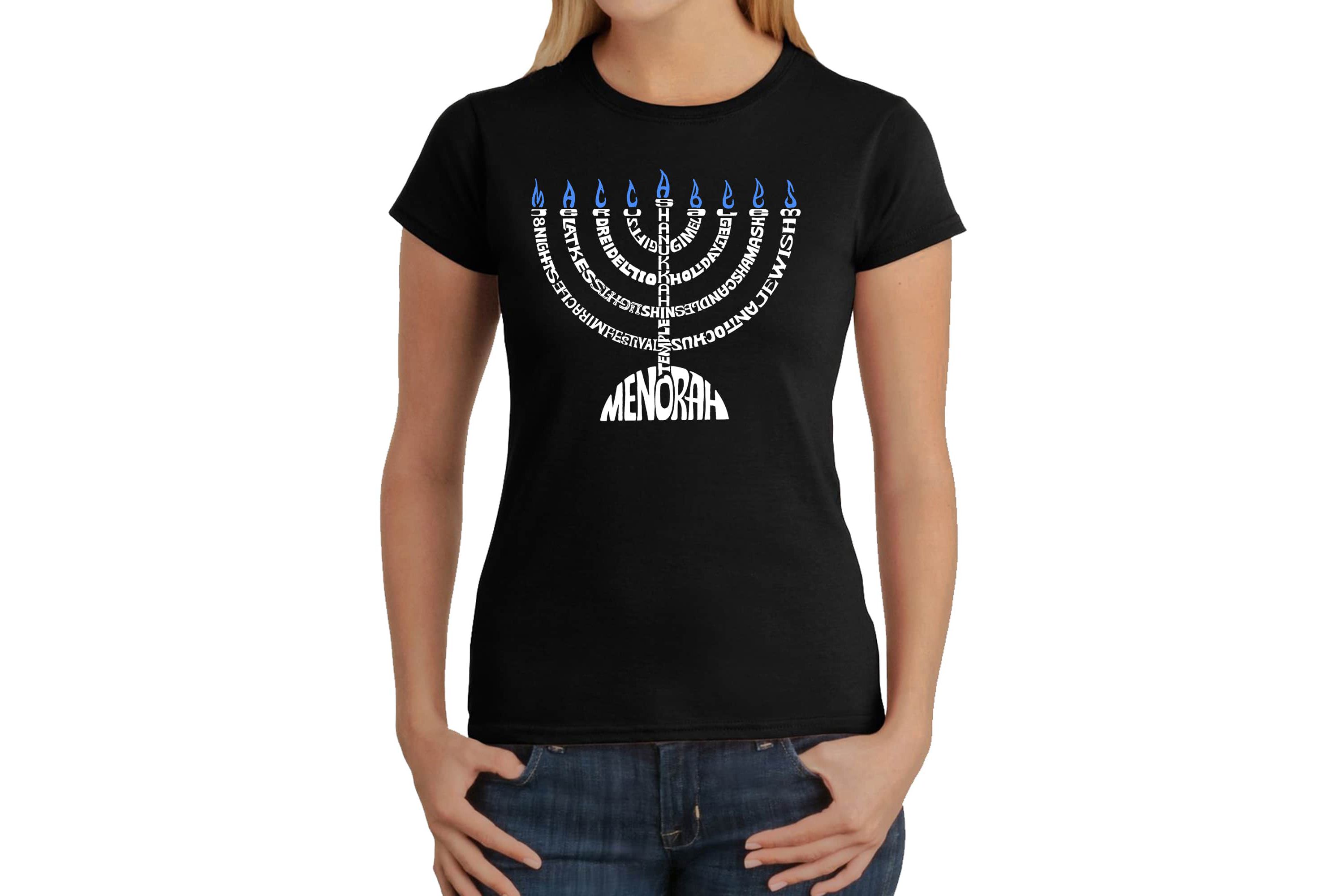 Menorah - Womens Word Art T-Shirt