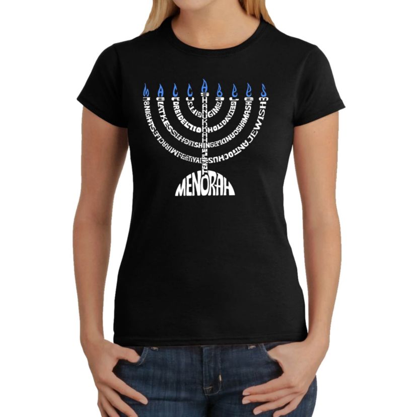 Menorah - Womens Word Art T-Shirt