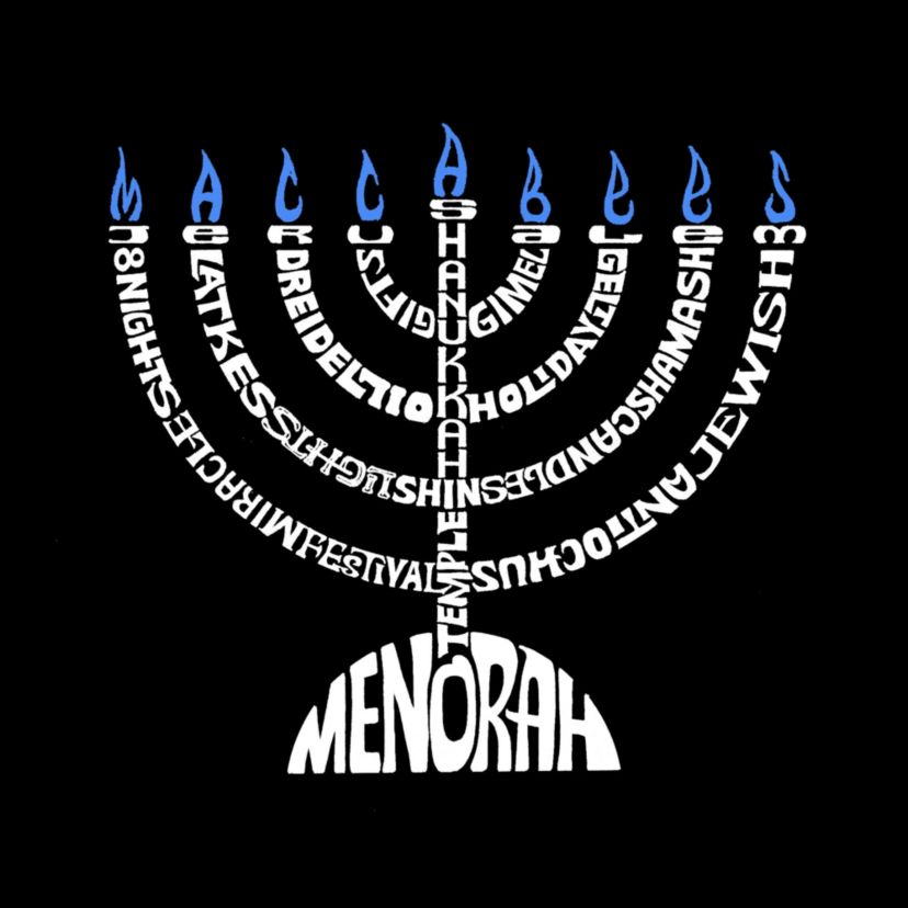 Menorah - Womens Word Art T-Shirt