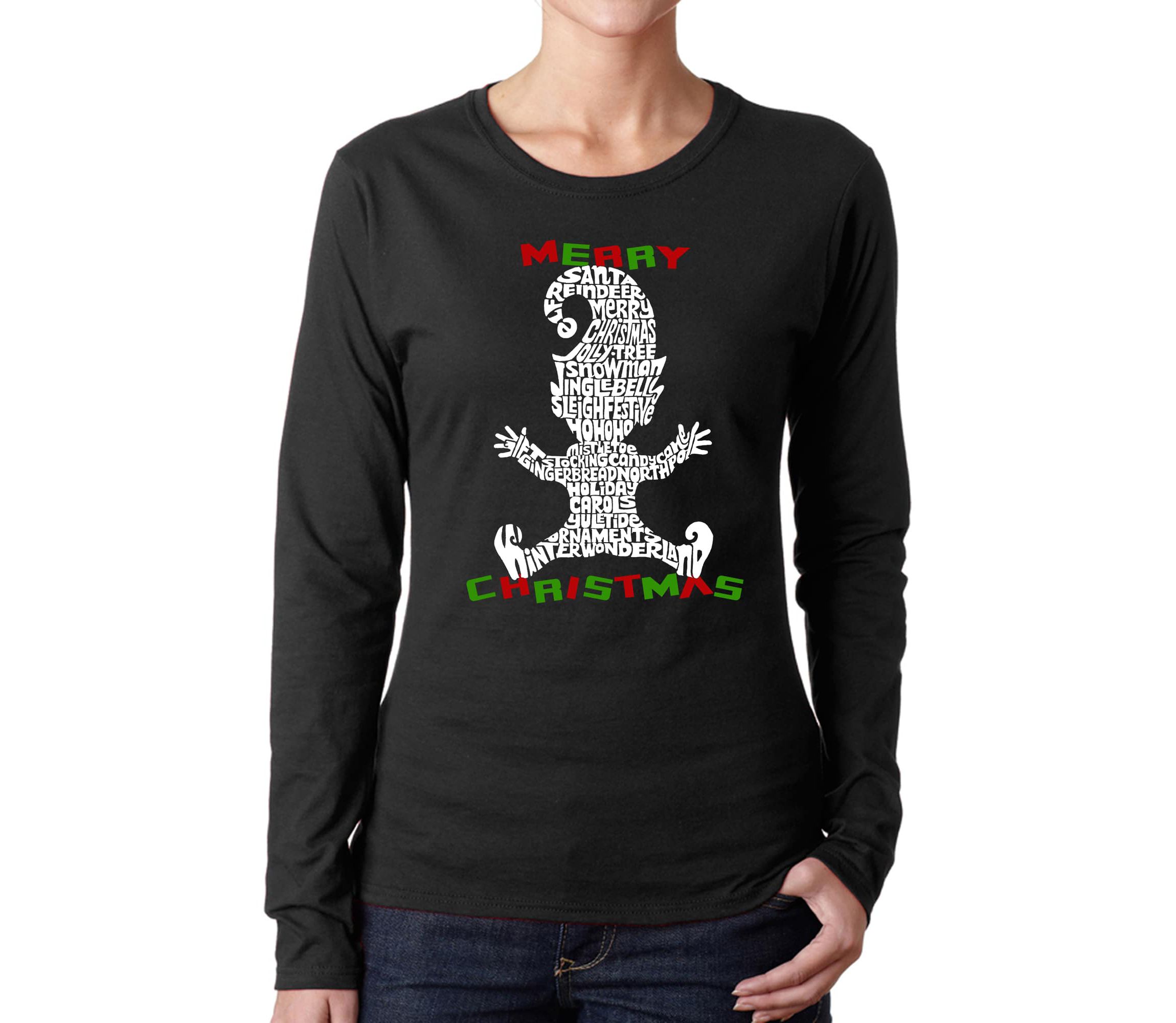 Christmas Elf - Womens Word Art Long Sleeve T-Shirt