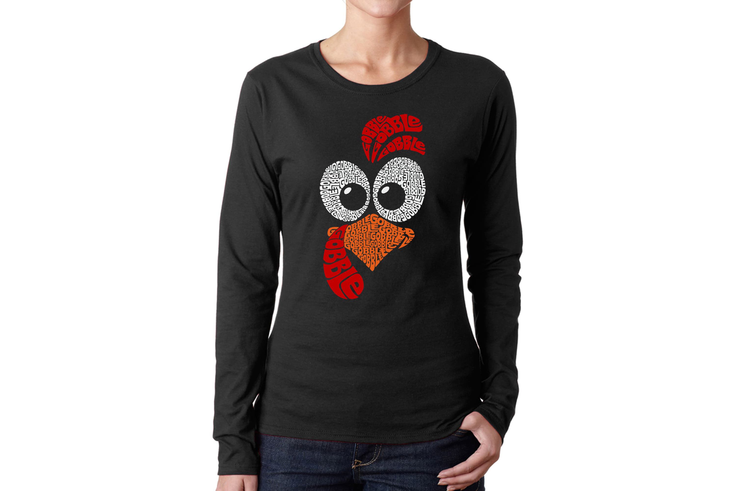 Turkey Face - Womens Word Art Long Sleeve T-Shirt