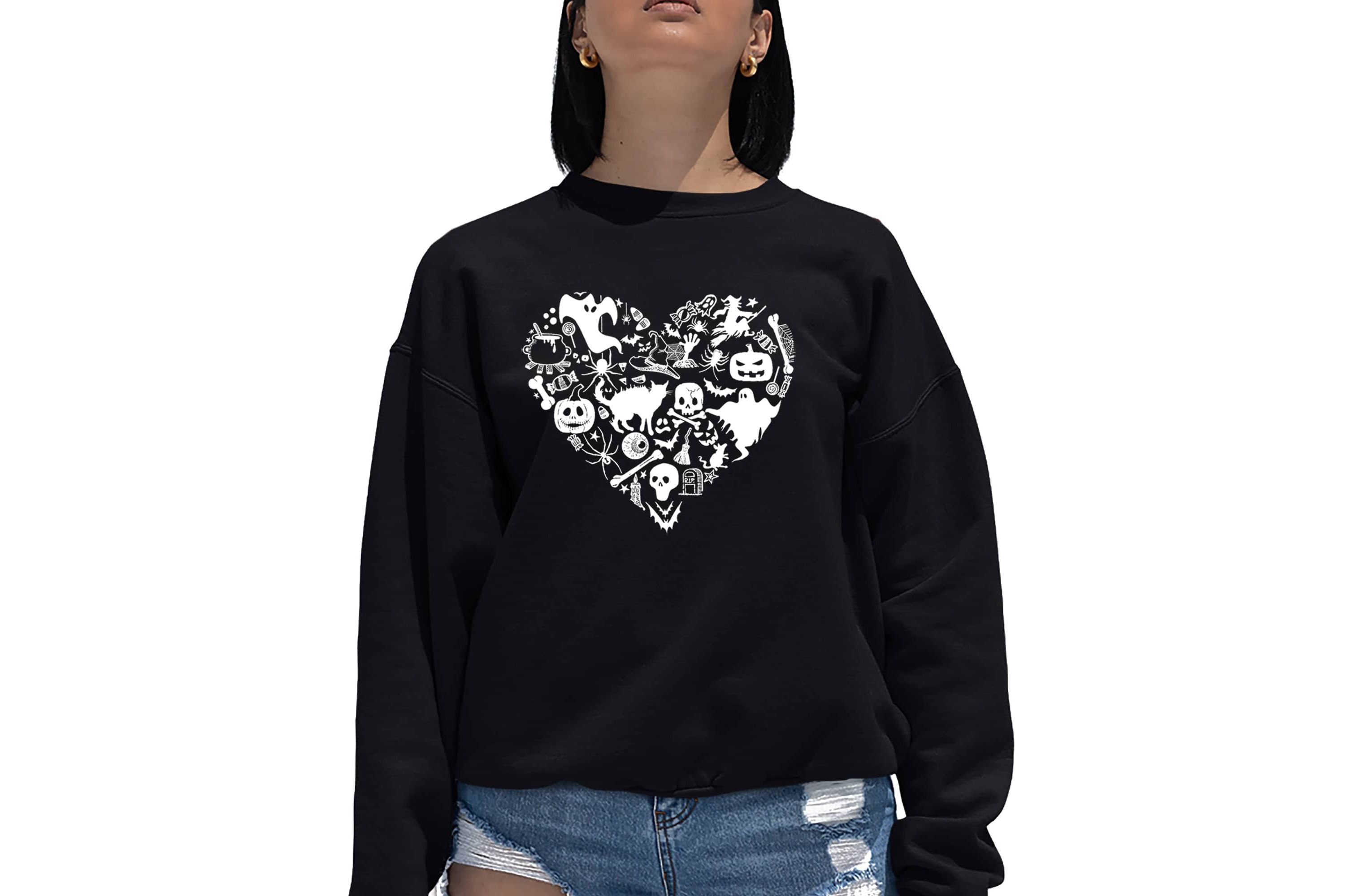 Halloween Heart - Womens Word Art Crewneck Sweatshirt