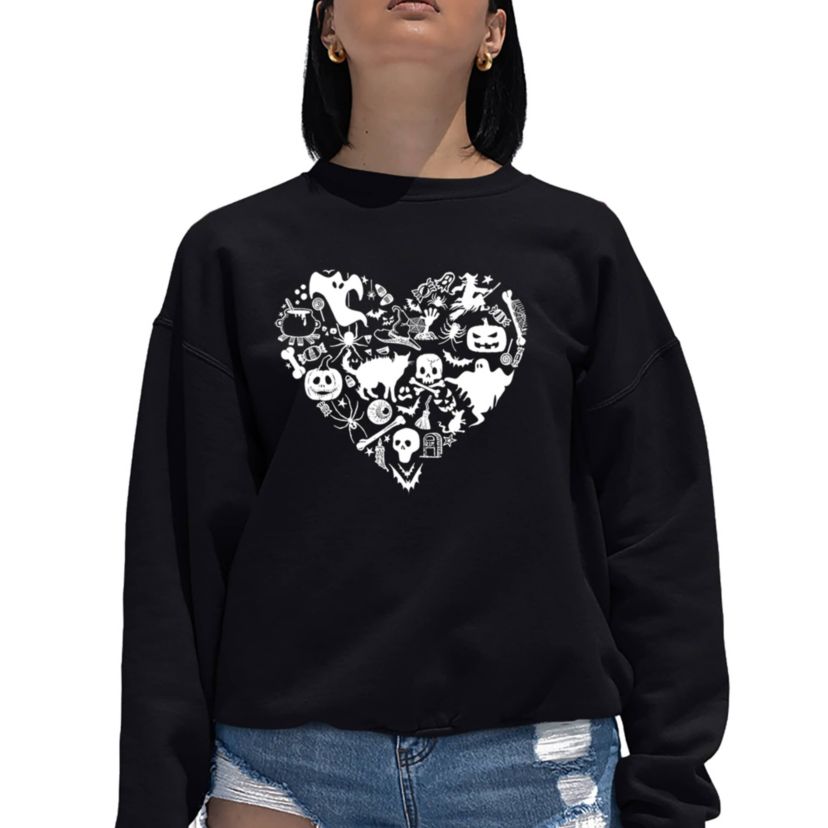 Halloween Heart - Womens Word Art Crewneck Sweatshirt