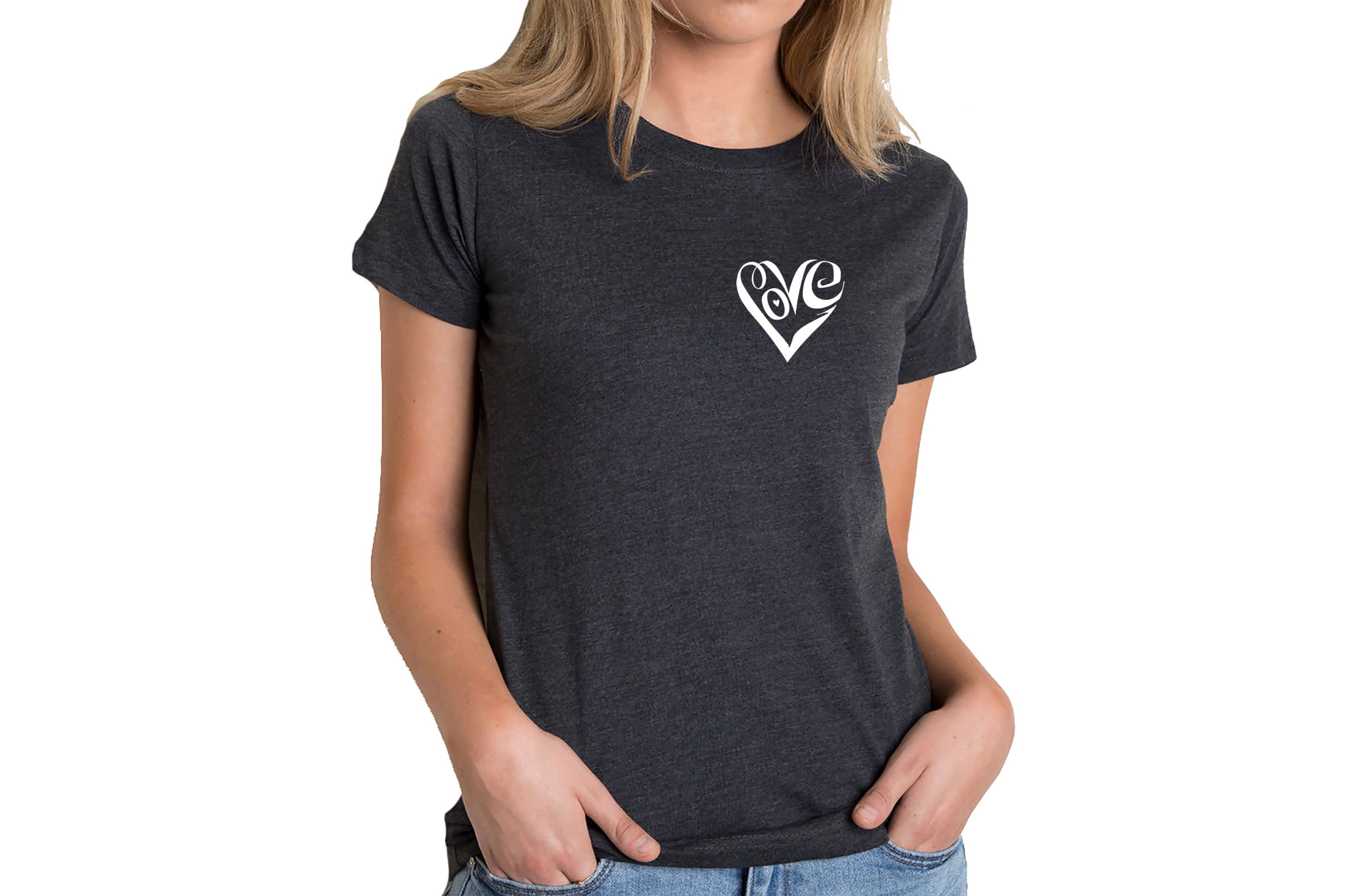 Script Heart - Womens Premium Blend Word Art T-Shirt