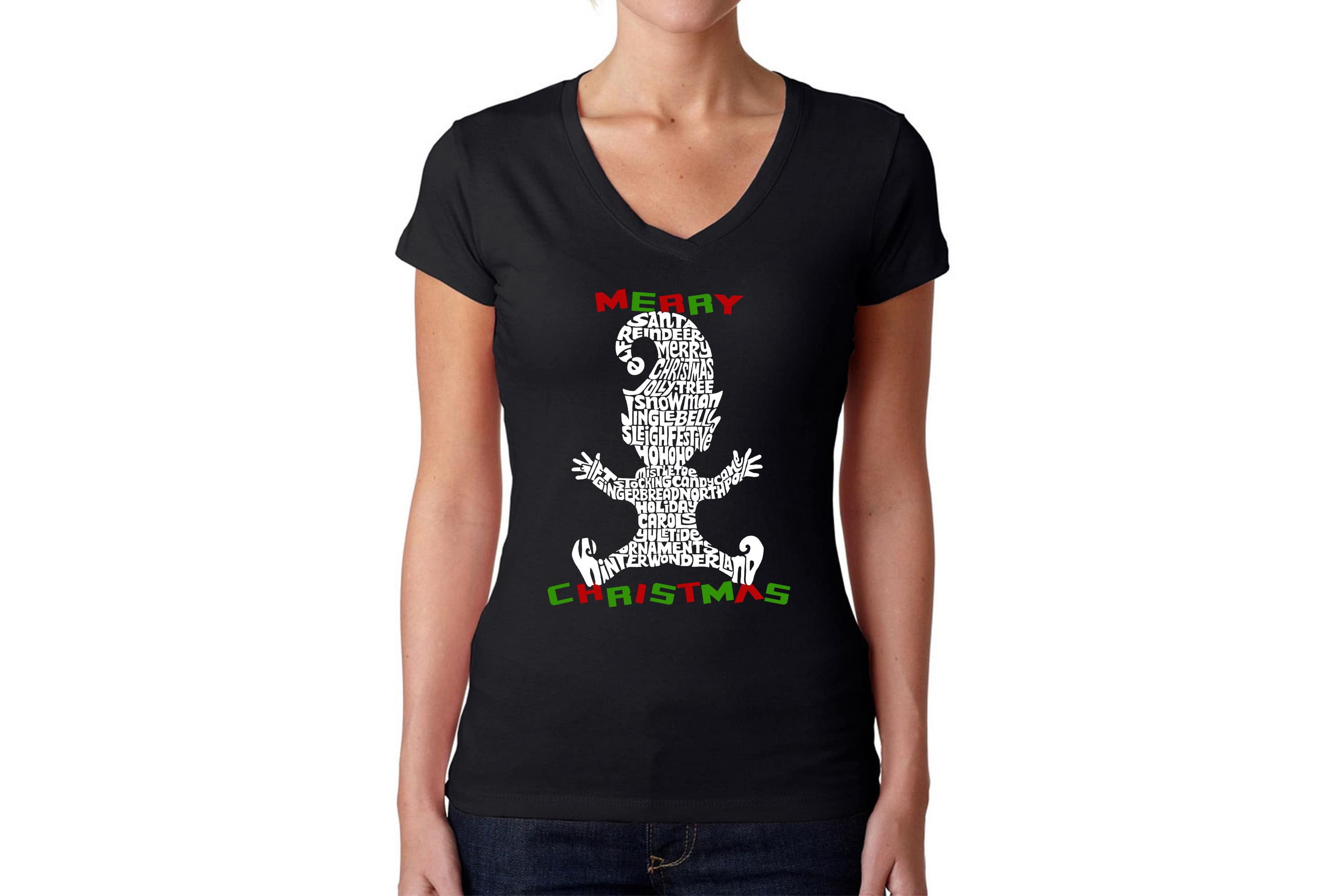 Christmas Elf - Womens Word Art V-Neck T-Shirt