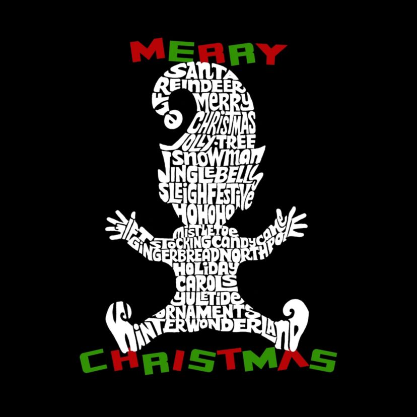 Christmas Elf - Womens Word Art V-Neck T-Shirt
