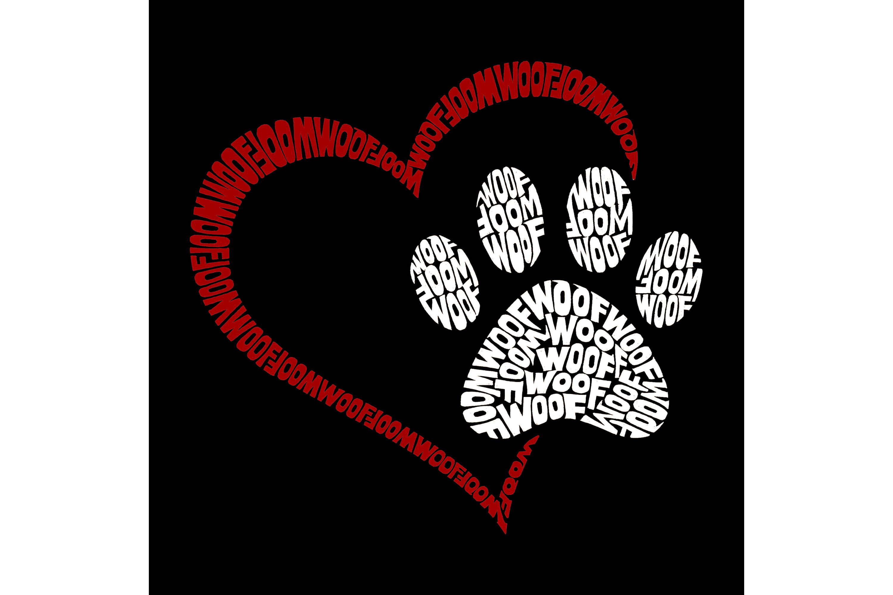 Paw Heart - Womens Word Art Long Sleeve T-Shirt