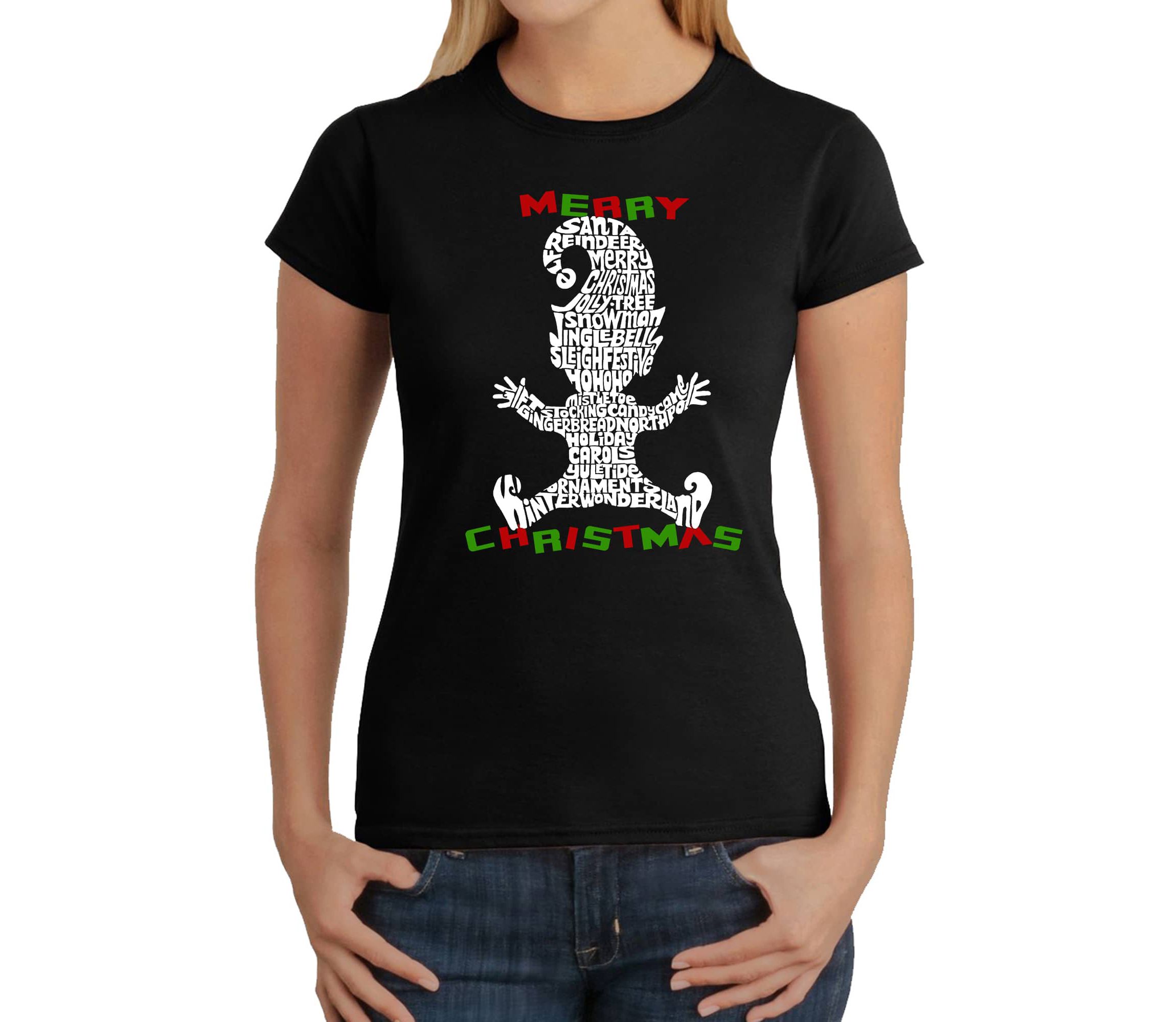 Christmas Elf - Womens Word Art T-Shirt