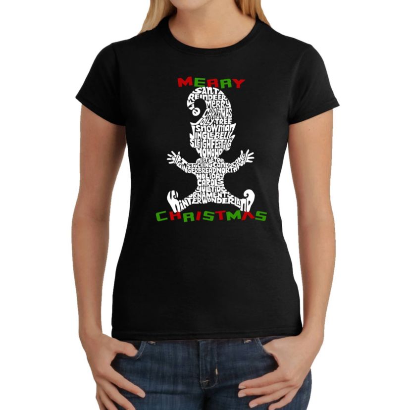 Christmas Elf - Womens Word Art T-Shirt
