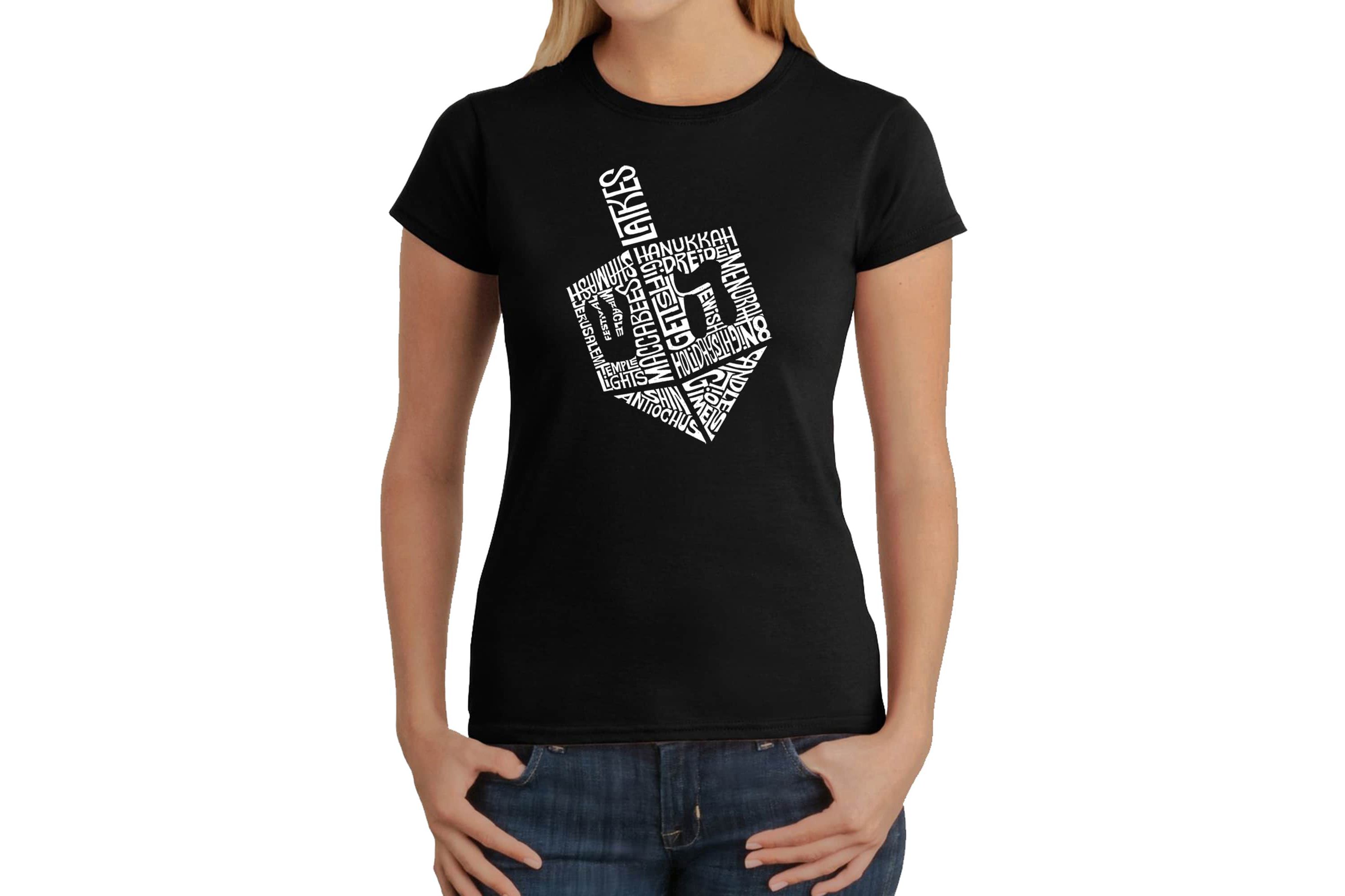 Hanukkah Dreidel - Womens Word Art T-Shirt