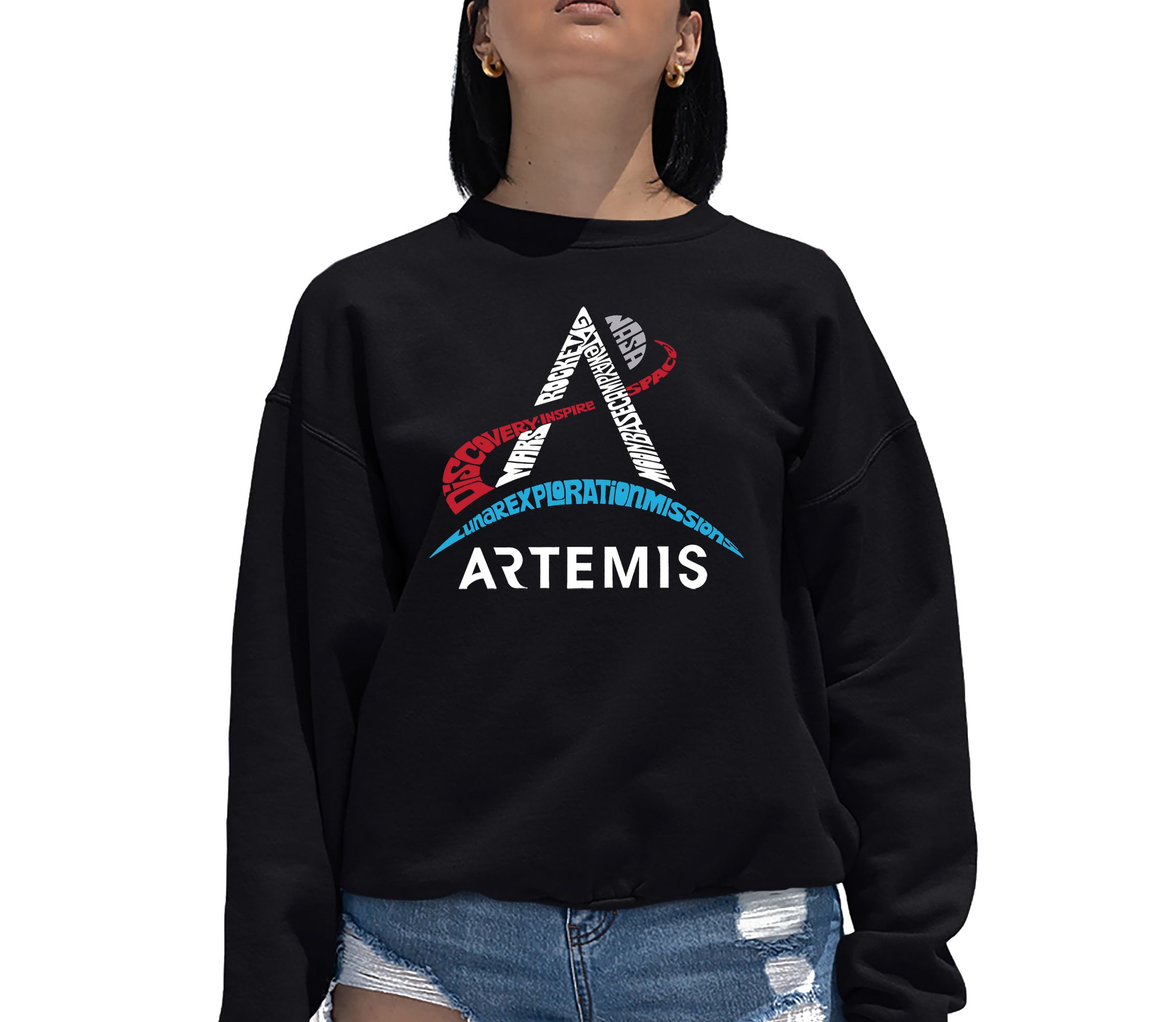 NASA Artemis Logo - Womens Word Art Crewneck Sweatshirt