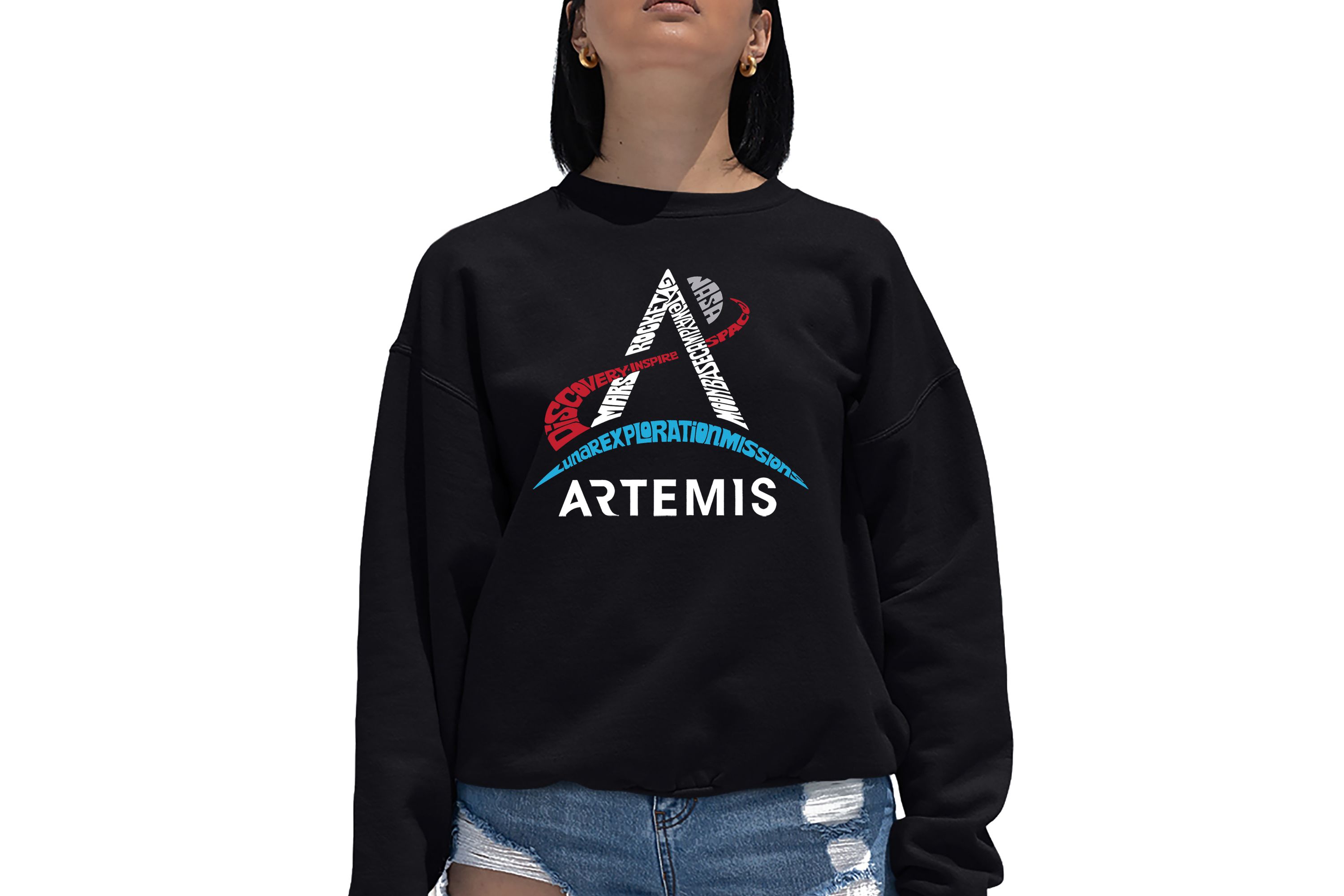NASA Artemis Logo - Womens Word Art Crewneck Sweatshirt