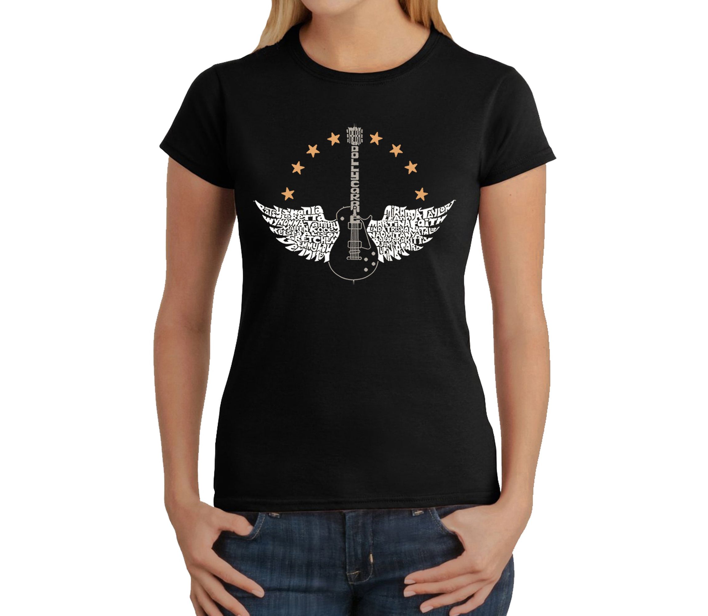 Country Female Singers - Womens Word Art T-Shirt