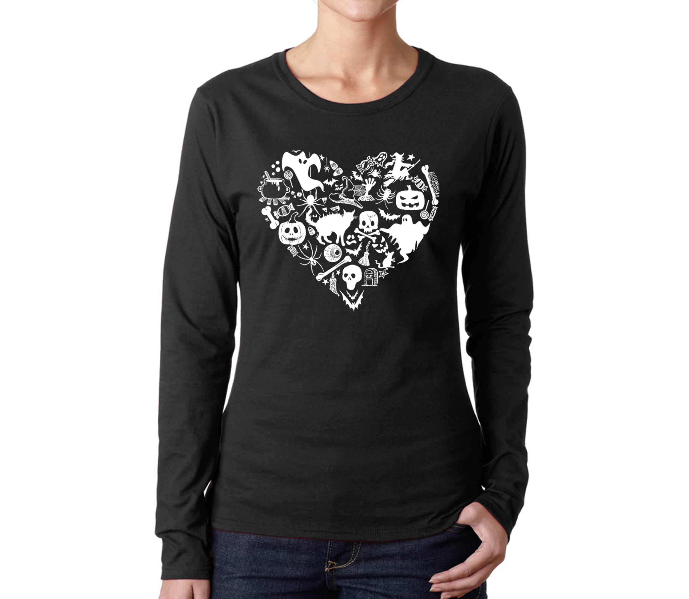 Halloween Heart - Womens Word Art Long Sleeve T-Shirt