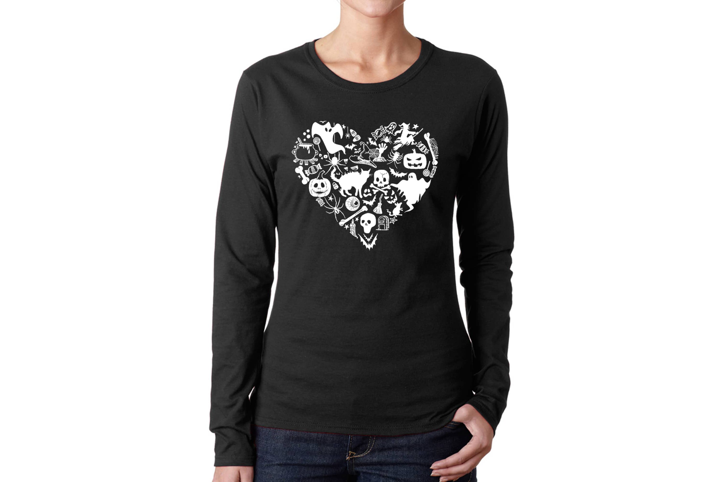Halloween Heart - Womens Word Art Long Sleeve T-Shirt