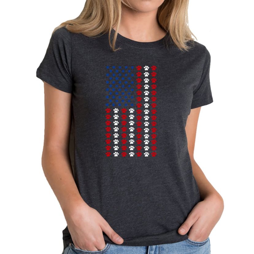 Paws Flag - Womens Premium Blend Word Art T-Shirt