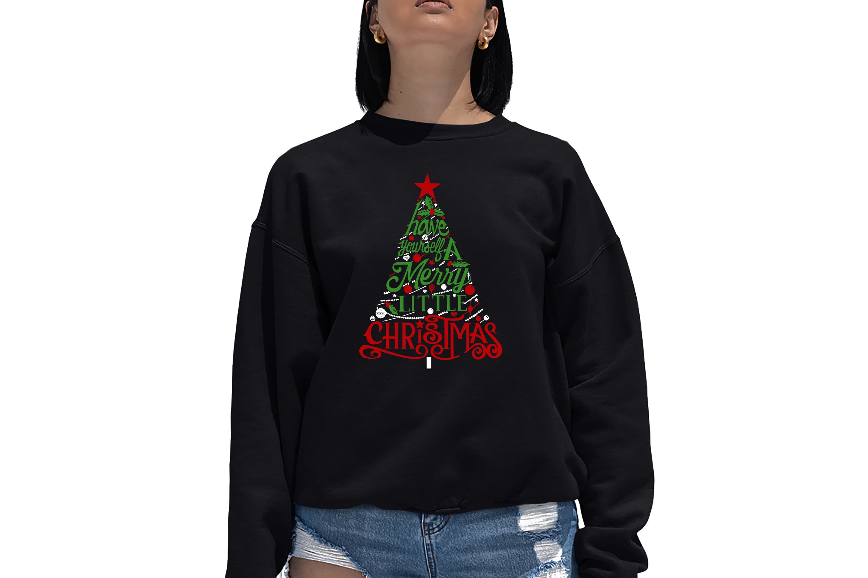 Have Yourself a Merry Little Christmas - Womens Word Art Crewneck Sweatshirt