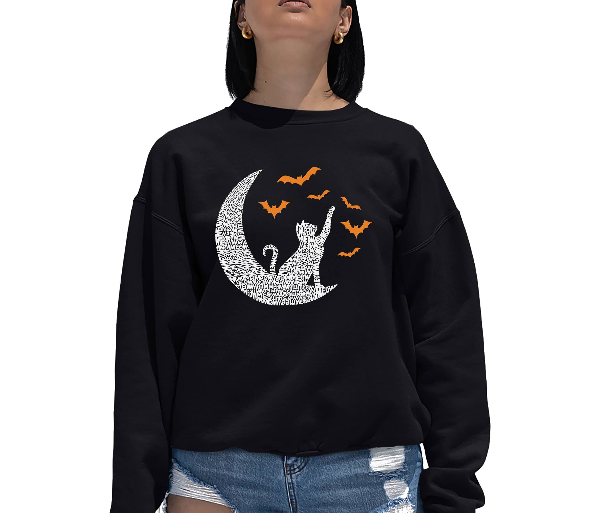 Lunar Bats - Womens Word Art Crewneck Sweatshirt