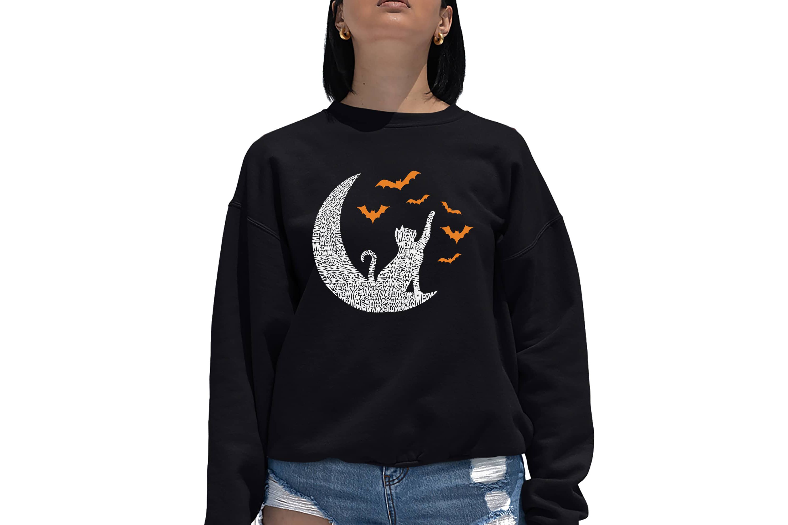 Lunar Bats - Womens Word Art Crewneck Sweatshirt