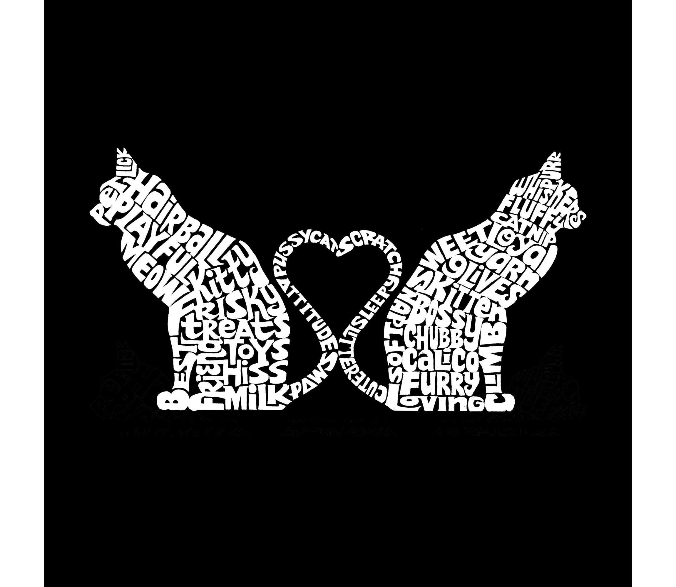 Cat Tail Hearts - Womens Word Art T-Shirt