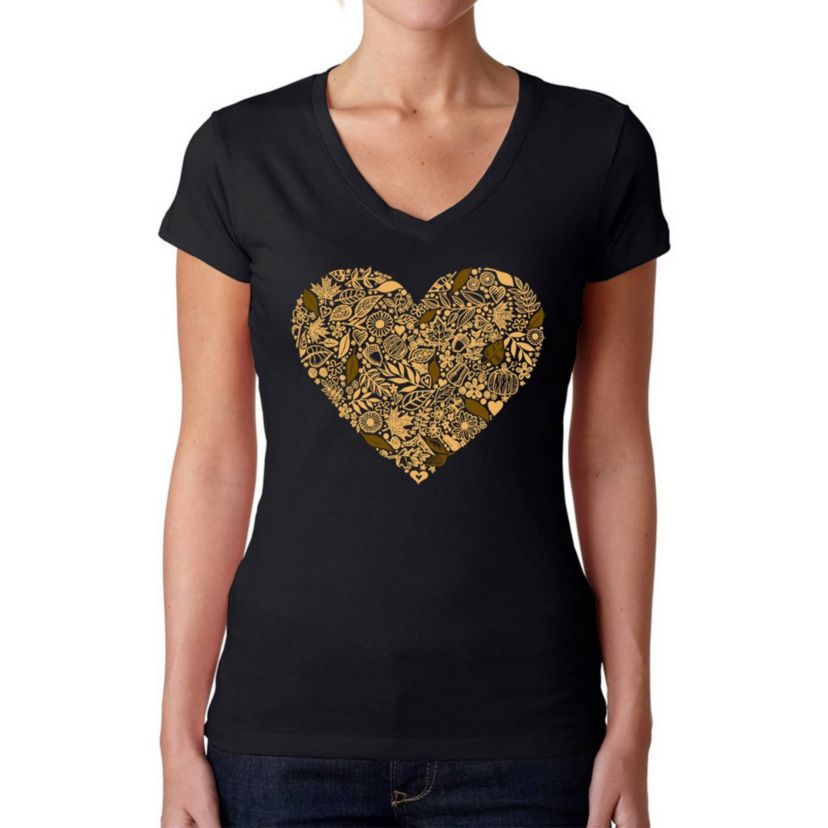 Fall Vibes  - Womens Word Art V-Neck T-Shirt