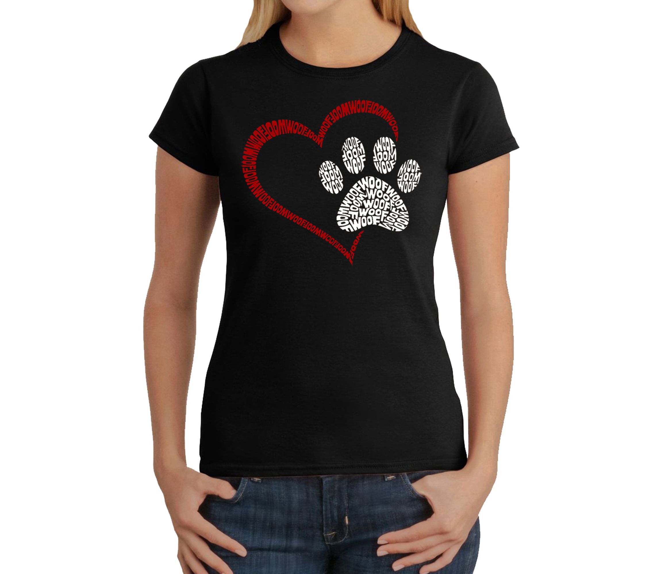 Paw Heart - Womens Word Art T-Shirt