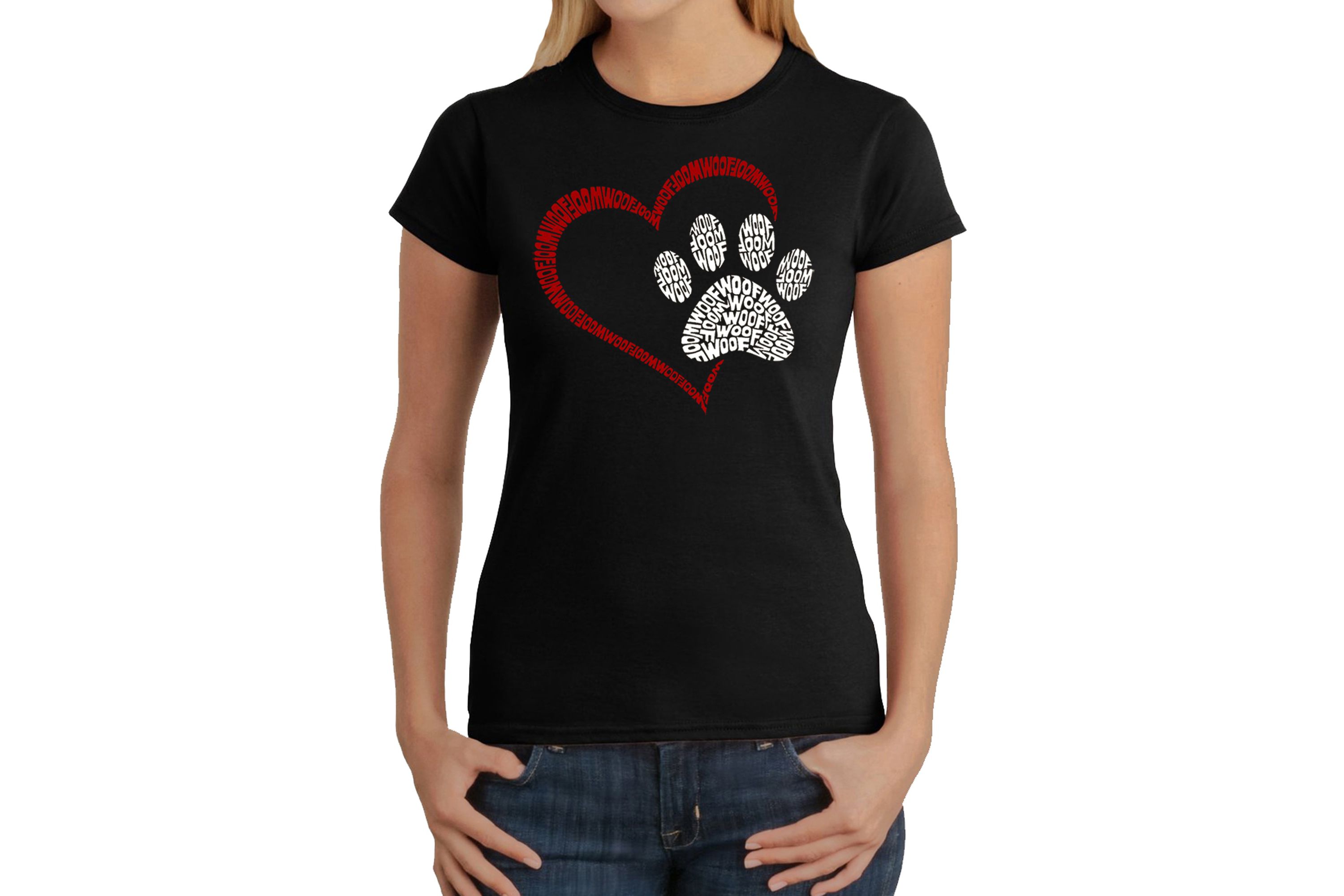 Paw Heart - Womens Word Art T-Shirt