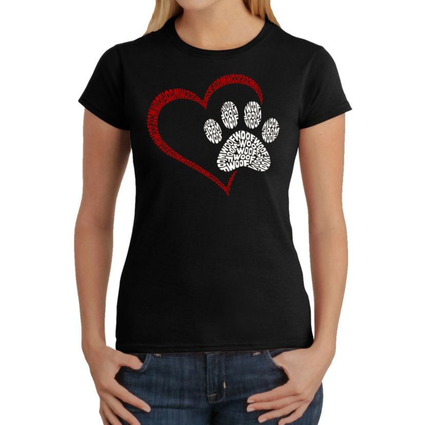 Paw Heart - Womens Word Art T-Shirt