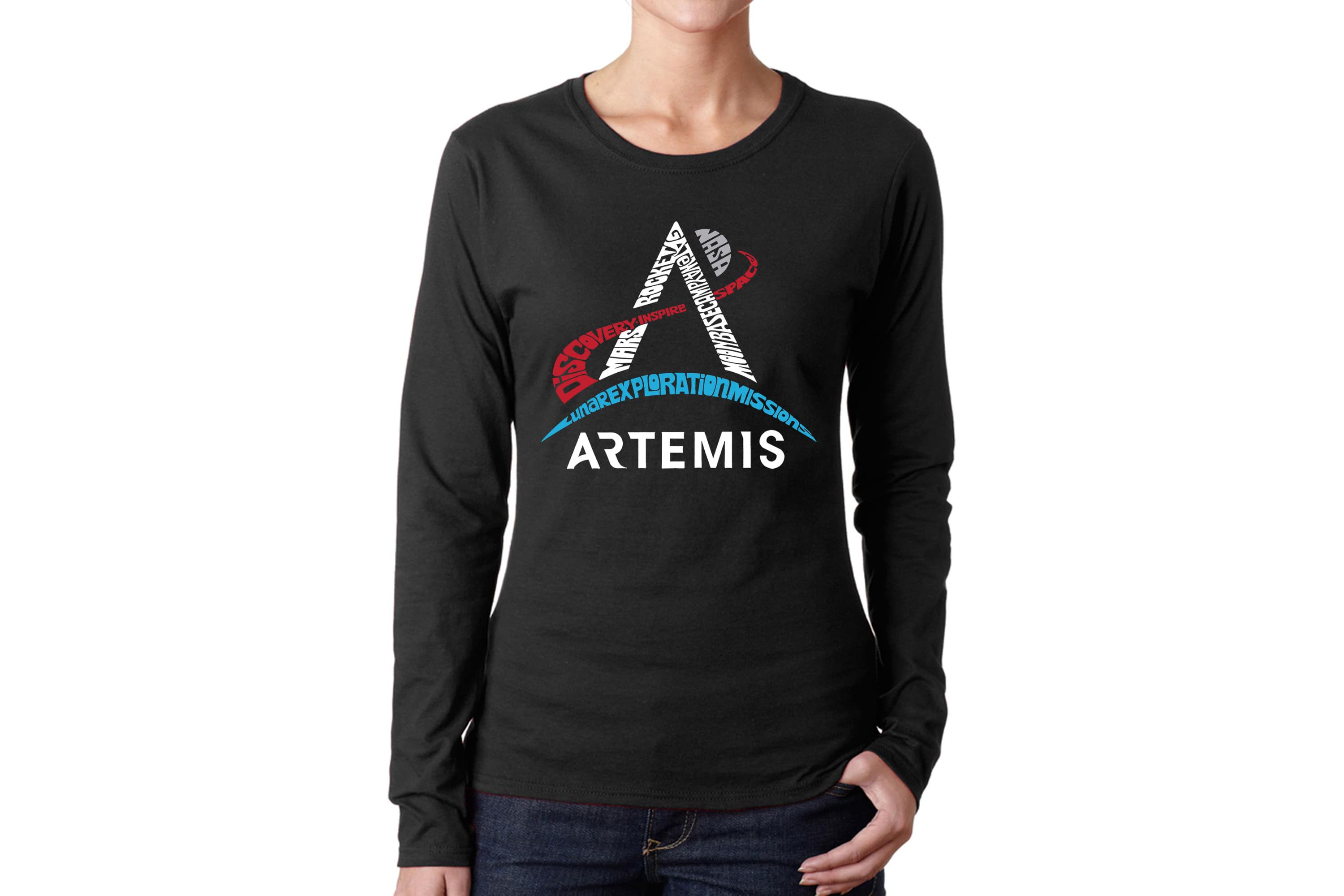 NASA Artemis Logo - Womens Word Art Long Sleeve T-Shirt