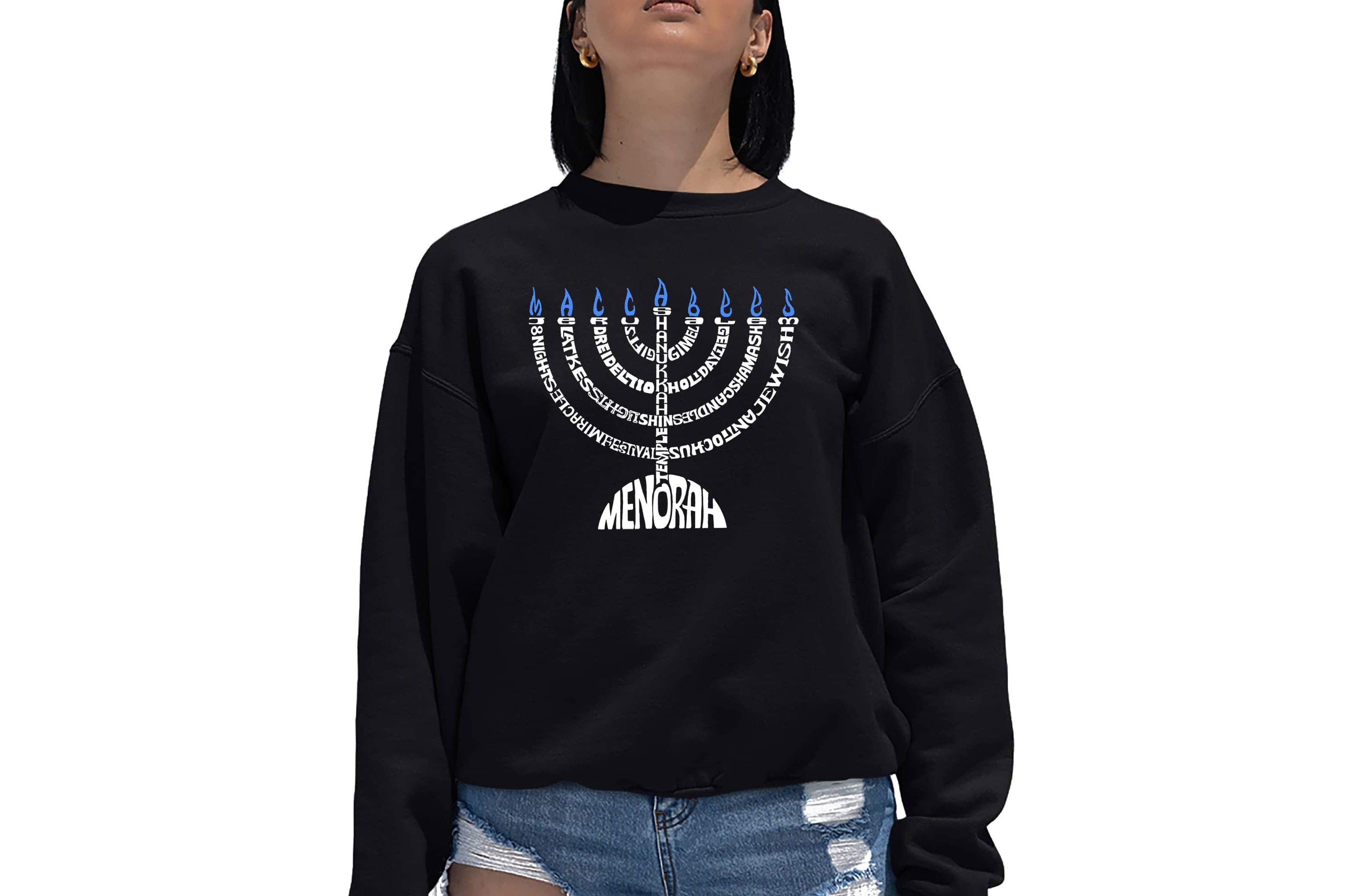 Menorah - Womens Word Art Crewneck Sweatshirt