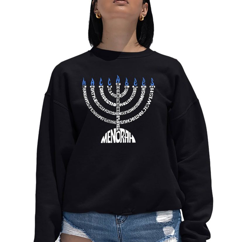 Menorah - Womens Word Art Crewneck Sweatshirt
