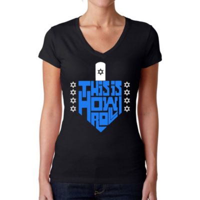 LA Pop Art This is How I Roll - Women's Word Art V-Neck T-Shirt