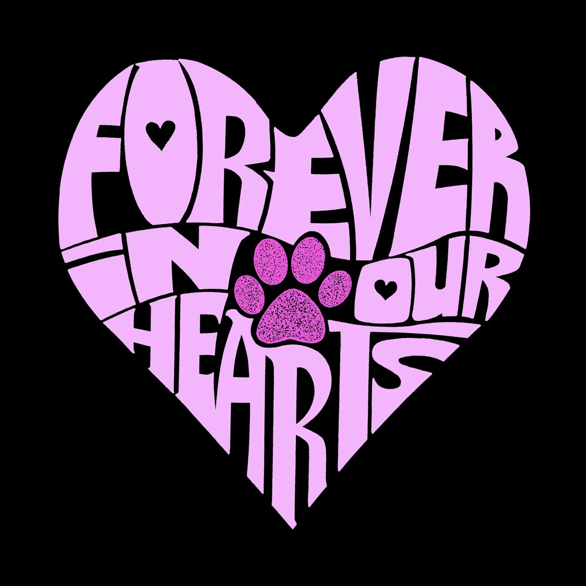 Forever In Our Hearts - Womens Word Art V-Neck T-Shirt