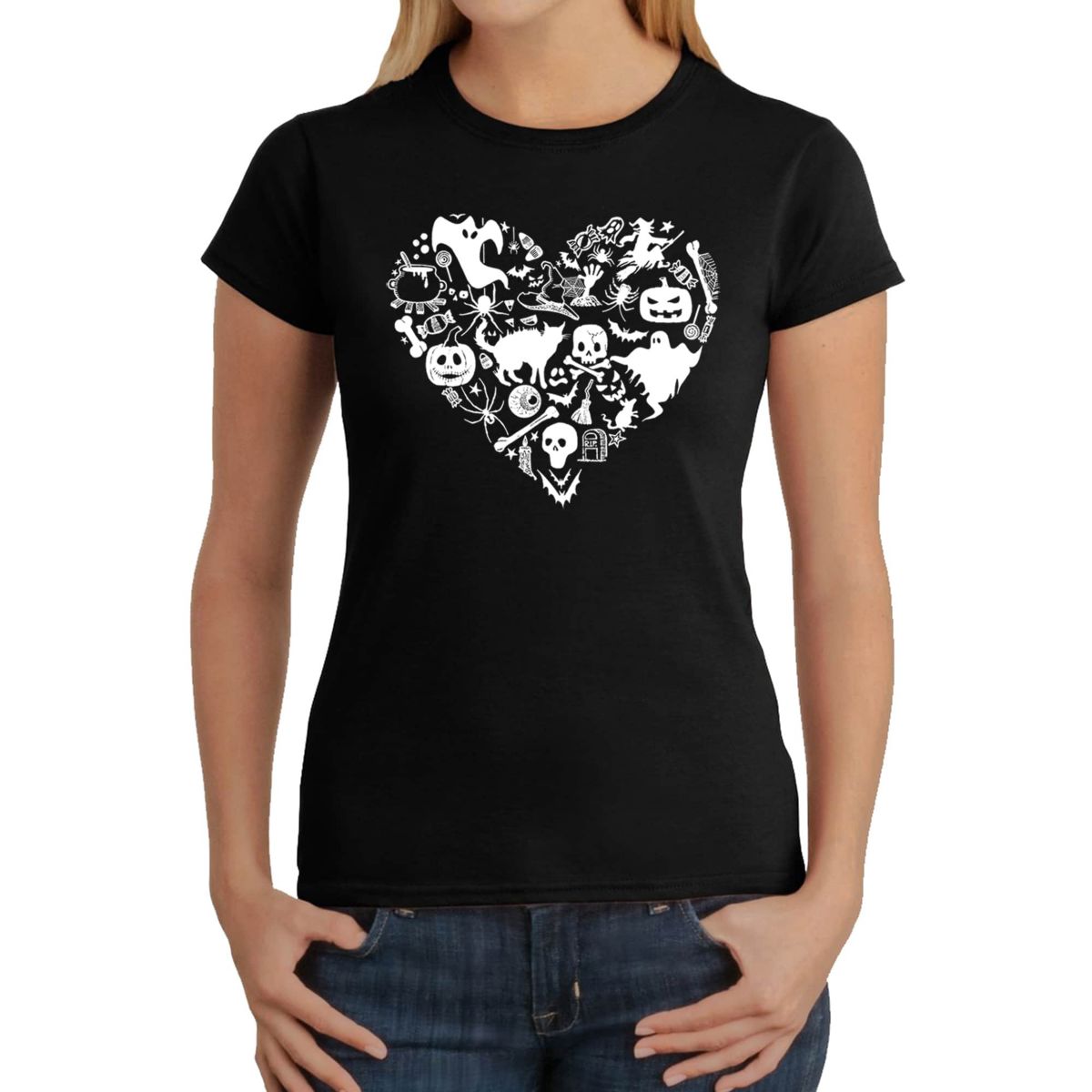 Halloween Heart - Womens Word Art T-Shirt