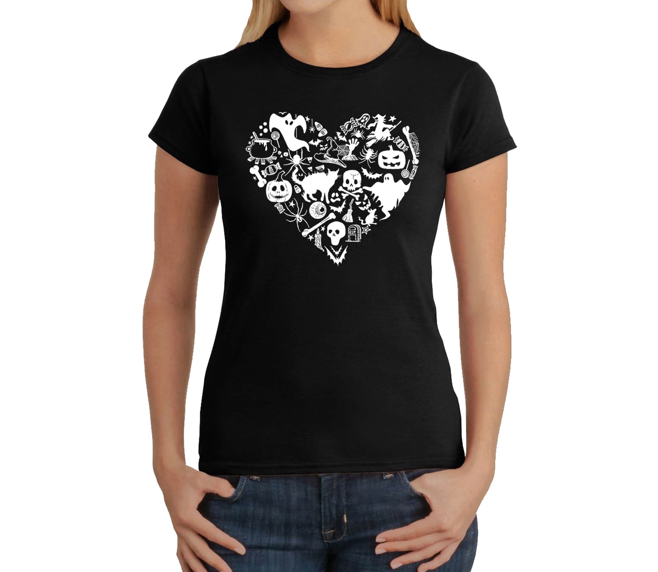 Halloween Heart - Womens Word Art T-Shirt