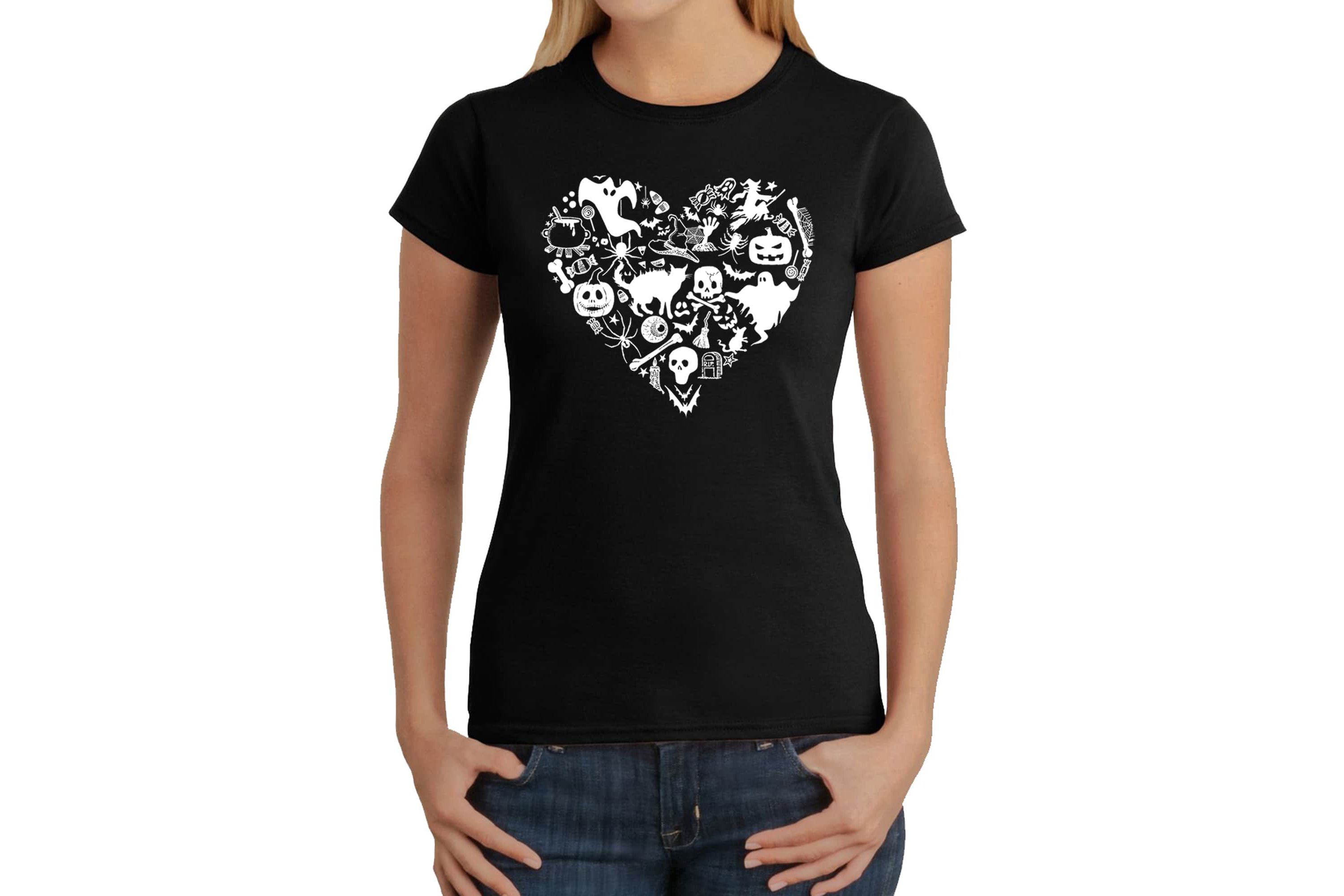 Halloween Heart - Womens Word Art T-Shirt