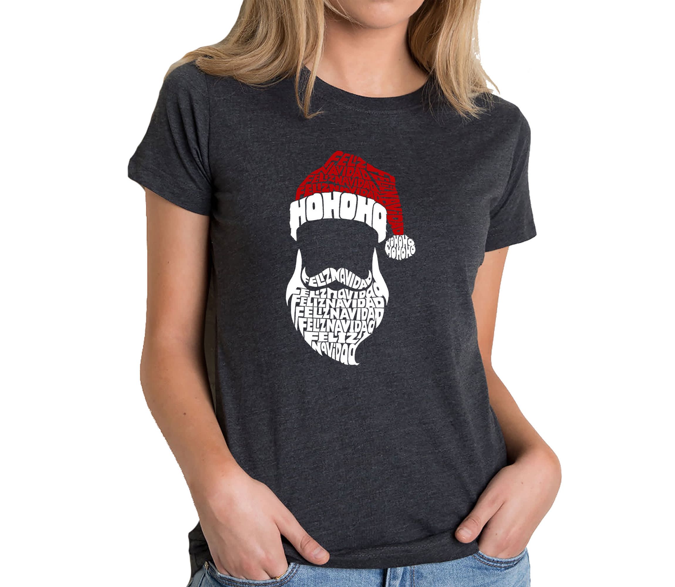 Feliz Navidad Santa Claus - Womens Premium Blend Word Art T-Shirt