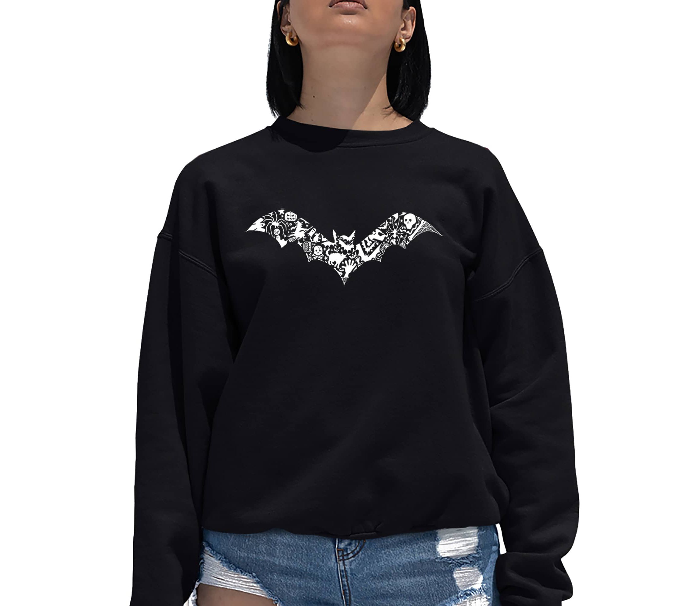 Bat Pics - Womens Word Art Crewneck Sweatshirt