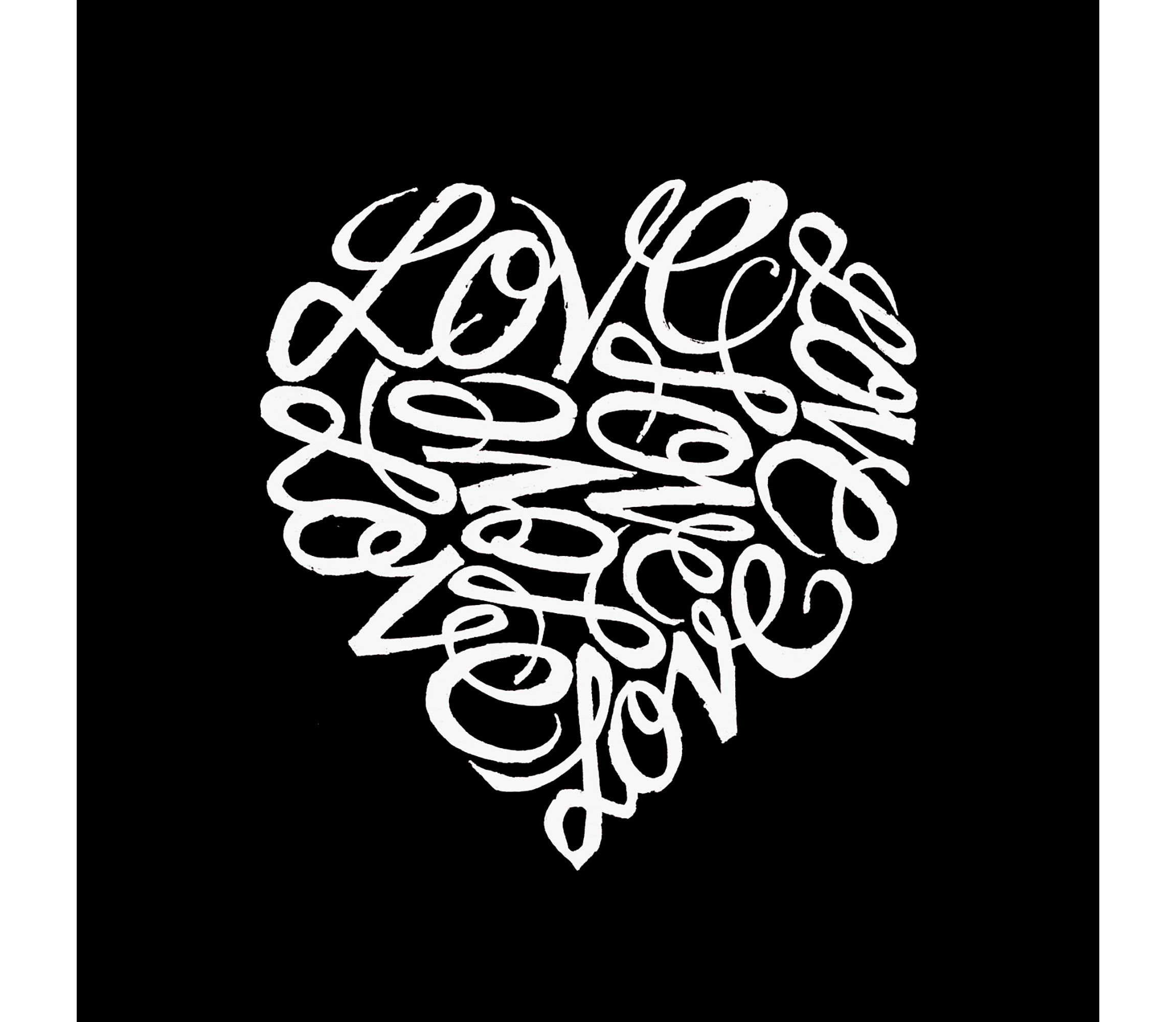 Cursive Heart - Womens Word Art Crewneck Sweatshirt
